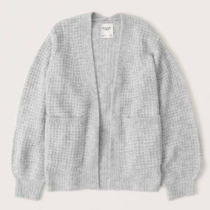 ABERCROMBIE & FITCH Soft Melange Gray Cardigan Pocket Sweater Top | Women's XS